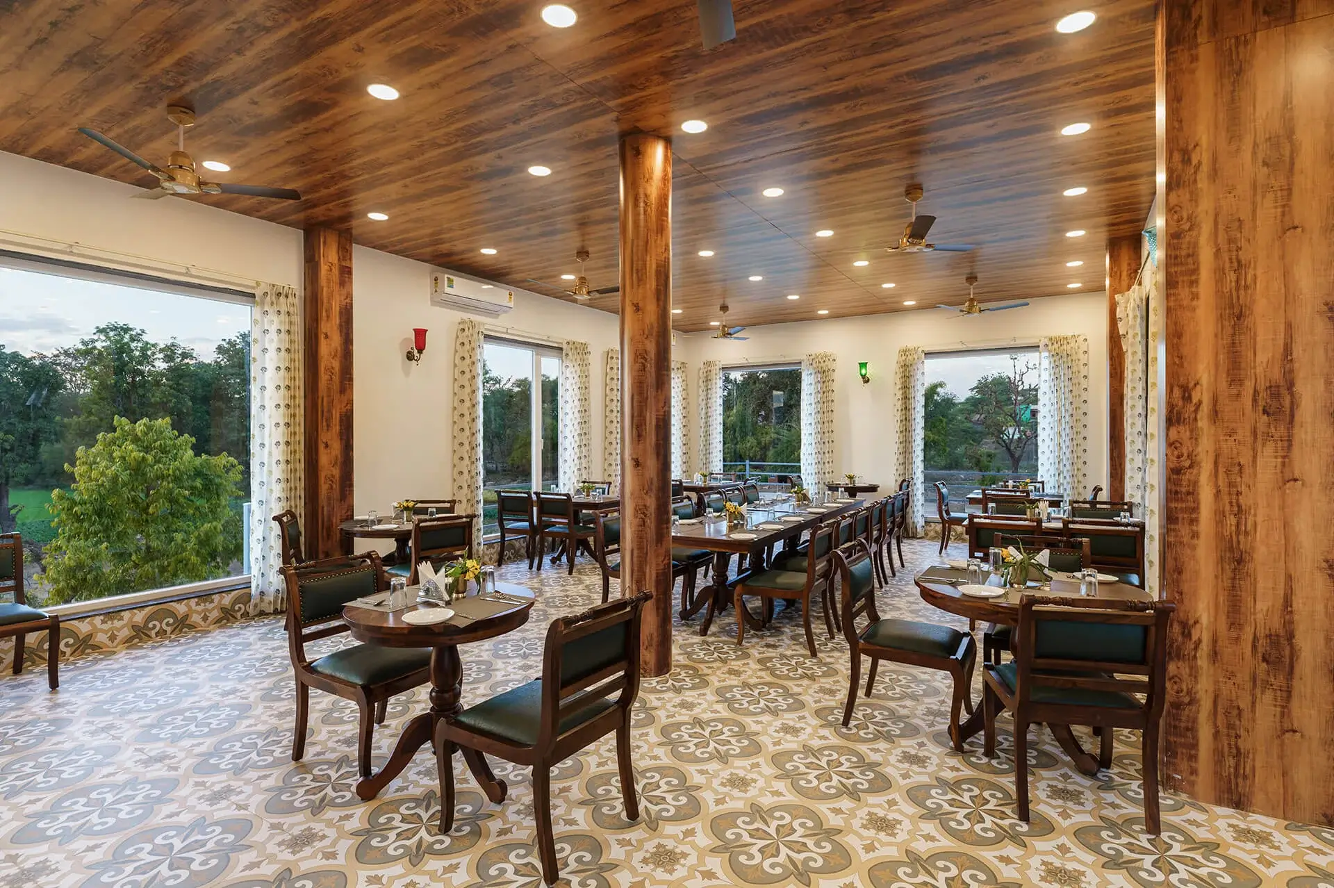 Jhadol Bagh - Wooden Furnished Restaurant Interior